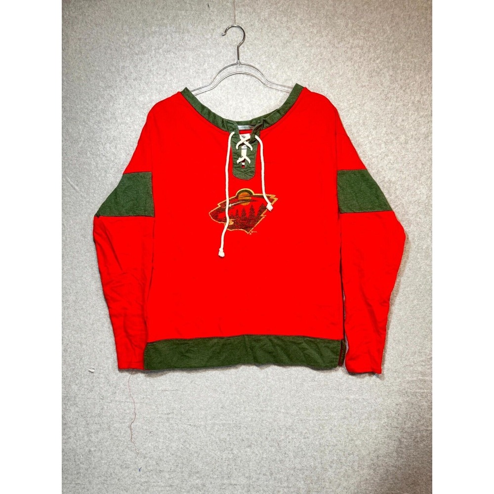 Minnesota Wild Sweatshirt NHL Hockey Pullover Long Sleeve Boys‎ Red Green Small